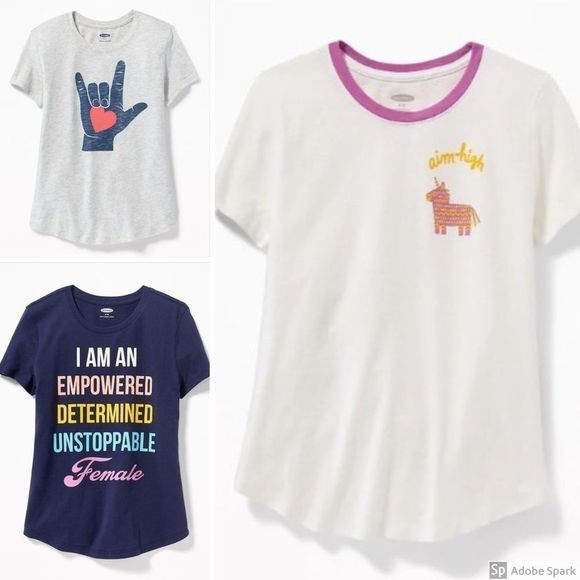 NWT Old Navy Graphic Crew-Neck Tee for Girl Bundle size S (6-7) - Picture 1 of 8